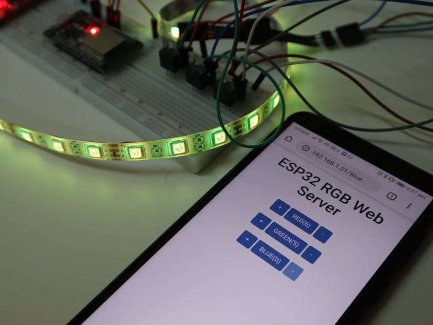 Controlling RGB Lights From ESP32 Web Server
