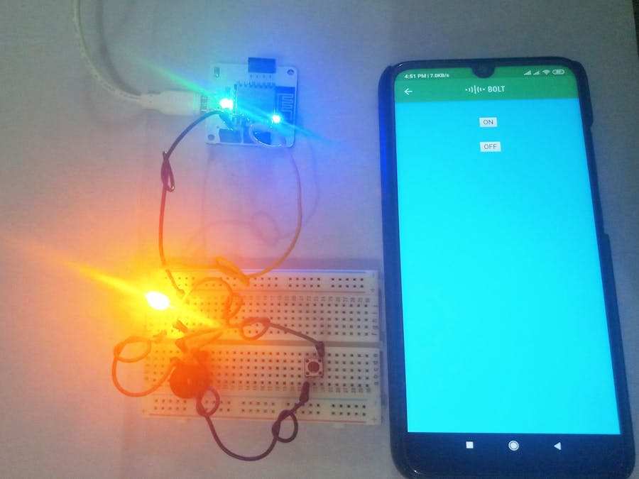 Automated and Manual Control of LED and Buzzer