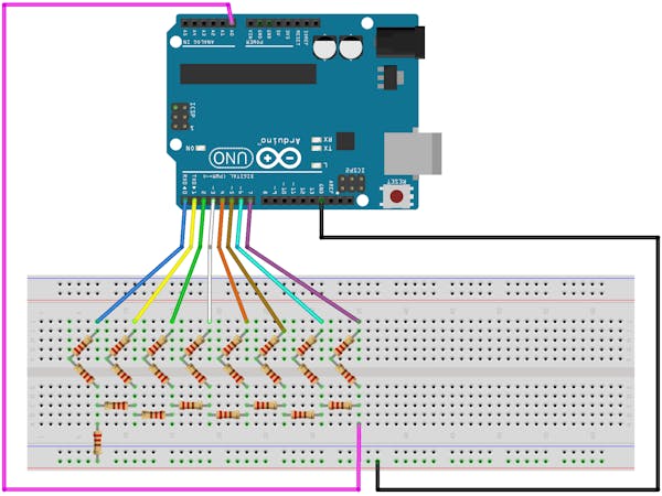 DAC 8-Bit Using R-2R Ladder - Arduino Project Hub