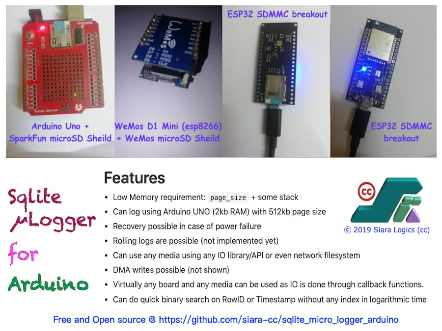 Sqlite µlogger Arduino Project Hub