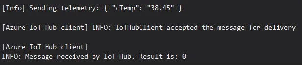 Device sending telemetry data to the IoT Central