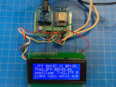 IoT Temperature and RH Recorder with 4 Row Scrolling LCD