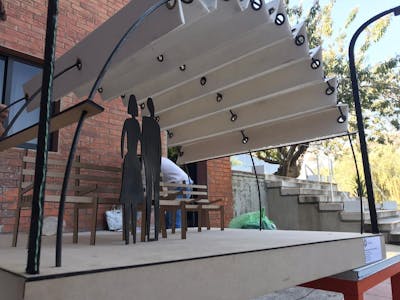 Architectural Model of a Bus Stop with Automatic Sunshade V2
