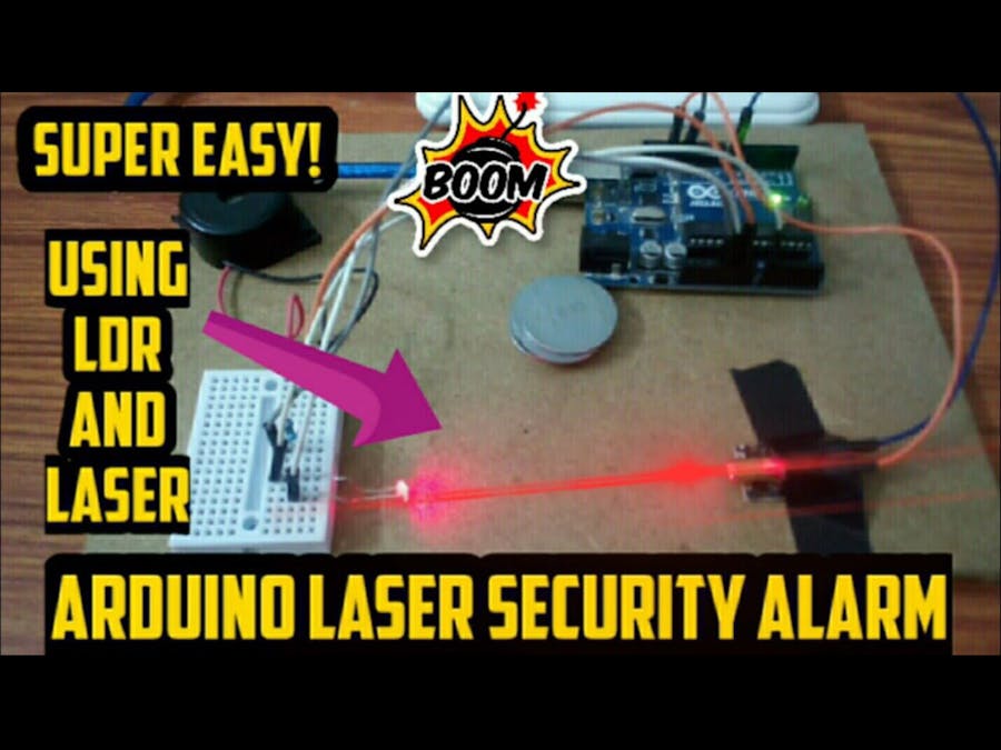 Laser Light Security System Using Arduino with Alarm