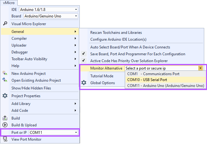 avr version not showing in visual micro