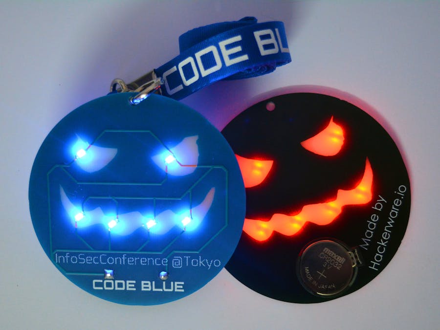 Blinky Badges of Code Blue and AVTokyo