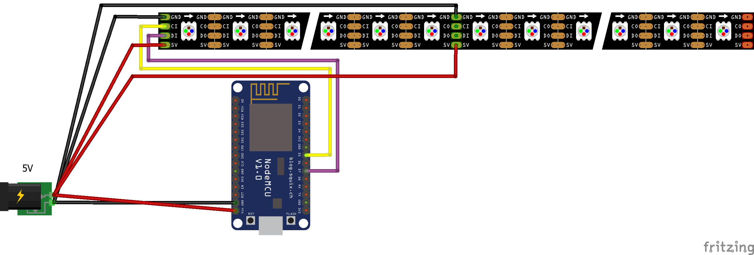 afskaffet Foragt Pil ESP8266 LED Strip Driver (APA102/WS2811) Working with HASSIO - Hackster.io