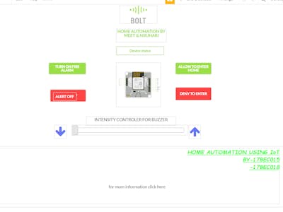 Home Monitoring and Control Using Bolt WiFi Module