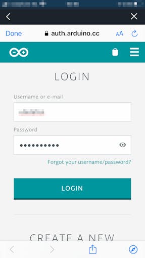 6/9: Let's login with our Arduino Create account credentials