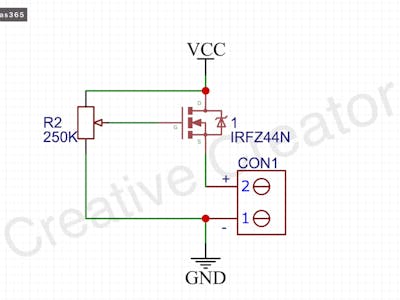 LED Strip Dimmer Circuit with IRFZ44N MOSFET