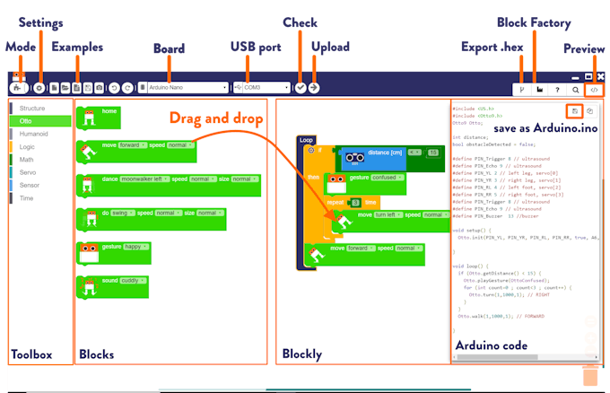 our customized blockly visual programming language
