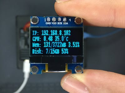 Raspberry Pi monitoring system via OLED Display module