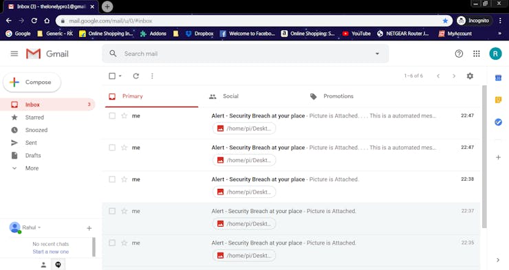 Screenshot of the Gmail