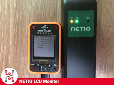 HARDWARIO IoT Kit LCD monitor of NETIO sockets