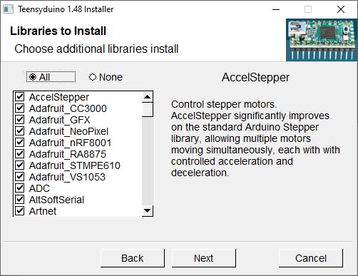 Step 4: Choose which libraries to install (default: all)