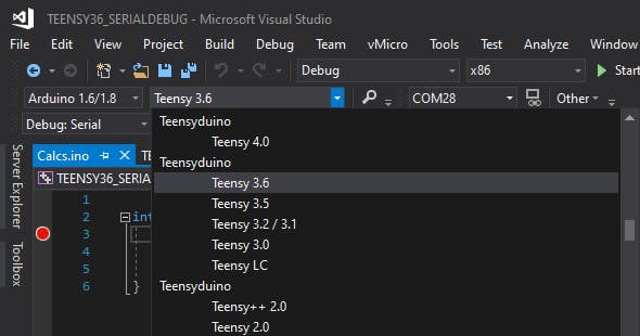All Teensy boards should be available to select in the boards list for Arduino IDE
