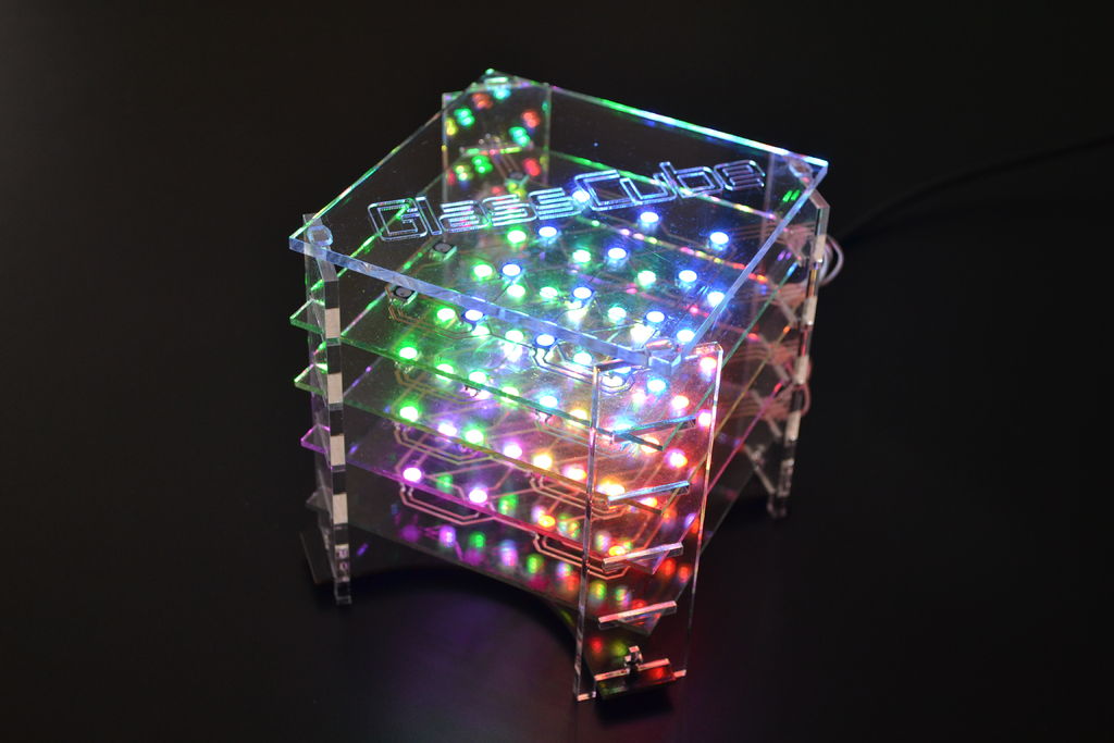 led glass cube