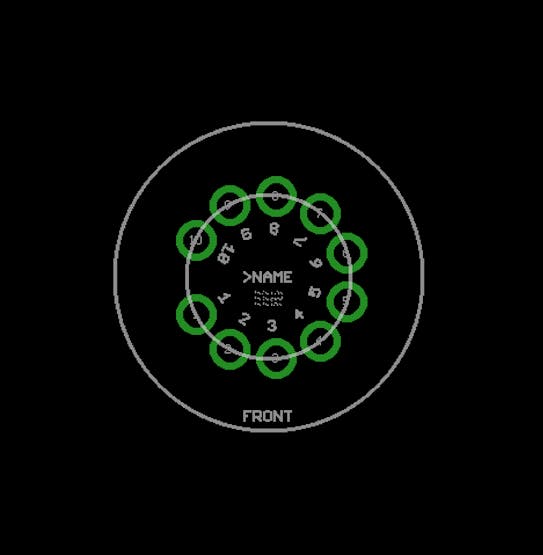 Finished IV-12 VFD tube PCB footprint.
