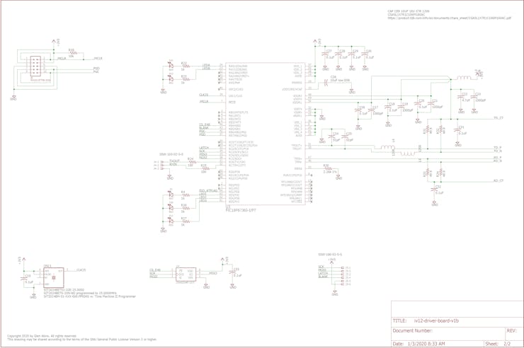 Second page of the schematic for the power / control board.