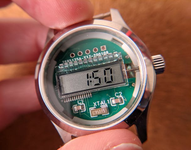 Build a Digital Watch in an Analog Case with Programming Crown