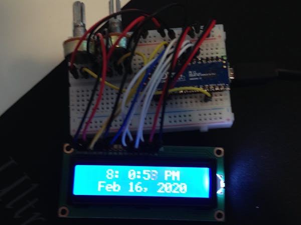 Arduino Lcd Clock With Date Arduino Project Hub