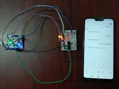 Light Intensity Control System Using Google Assistant