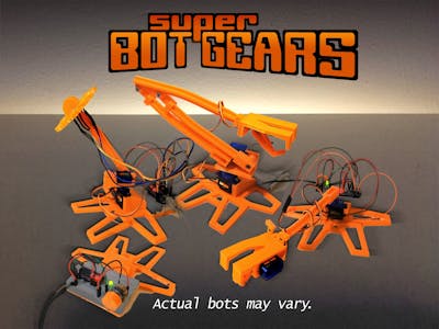 Super Bot Gears - a 3D-printed Arduino starter kit