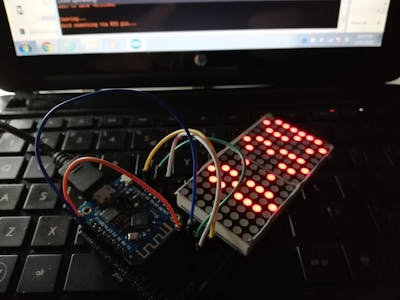 NTP clock on two 8x8 led matrix