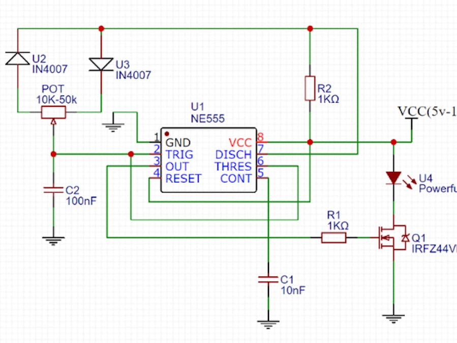 LED Dimmer Circuit 555 Timer Hackster.io