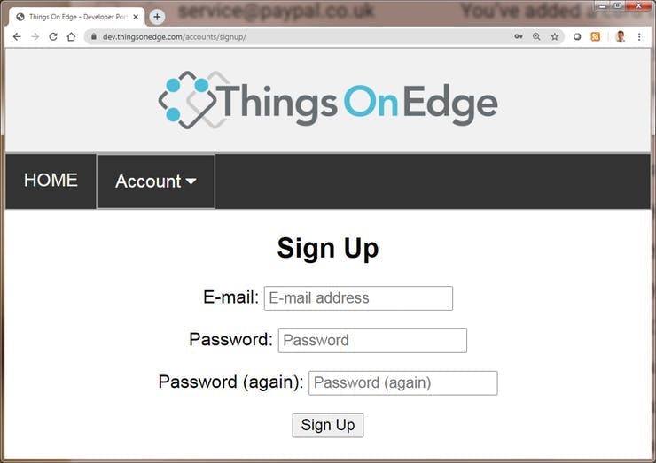 Login / Register to TOE Developer Portal