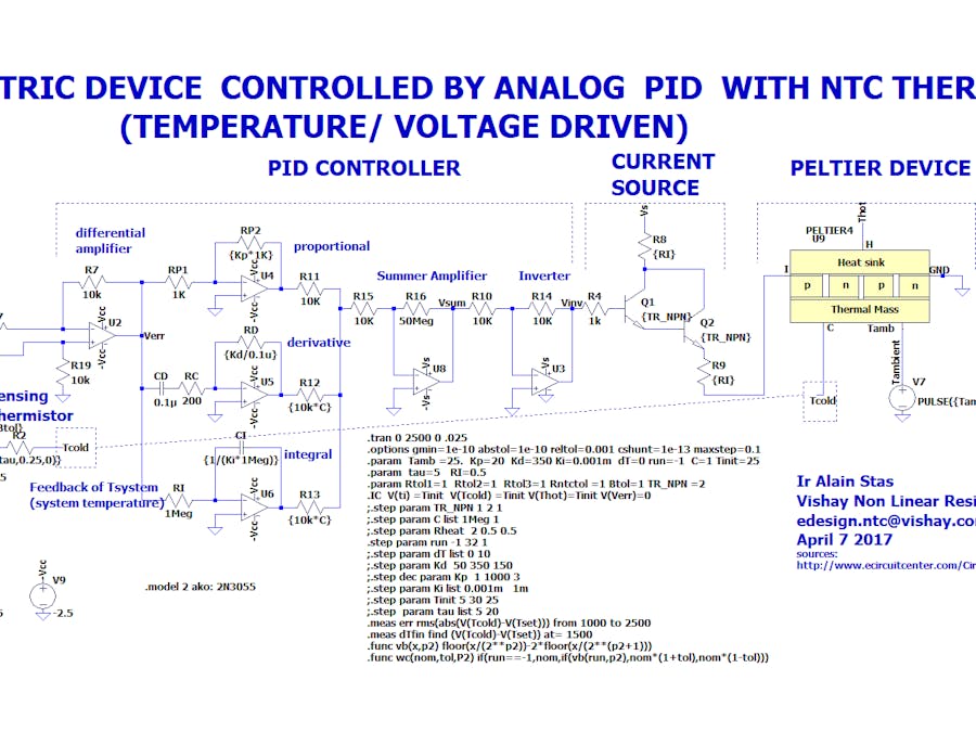 LTspice for PID control of a Thermoelectric Cooling Element