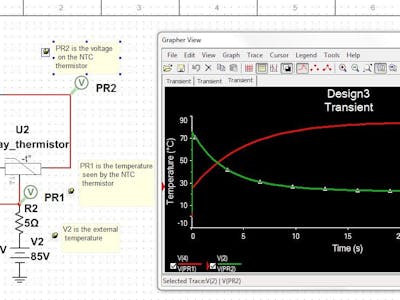 Multisim model for a Vishay NTC Thermistor