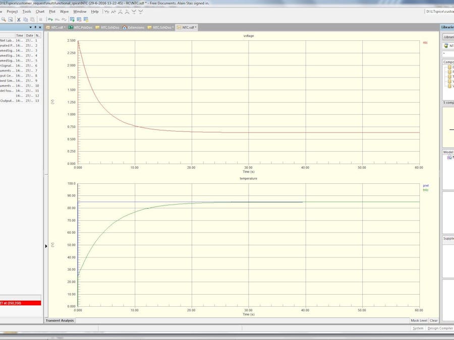 Altium Designer Simulation Model for Vishay NTC Thermistor