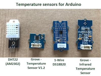 Benchmarking of temperature sensors for Arduino