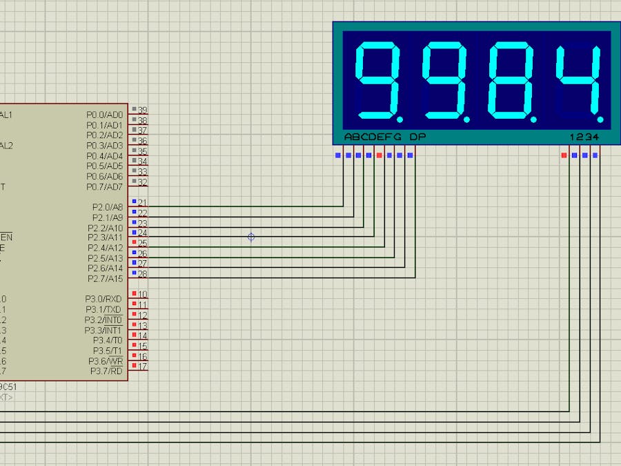 Counting From 0 to 9999 With 8051 Using 7 Segment Display
