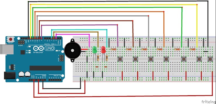 Figure 2 - Electronic Schematic in the Breadboard.