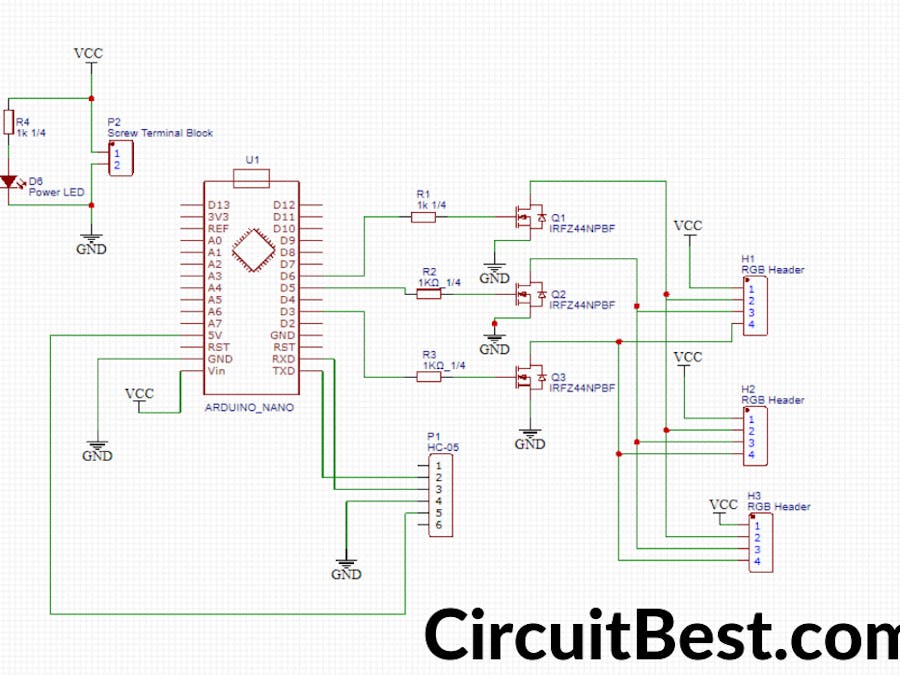 Pin diagram led rgb Arduino