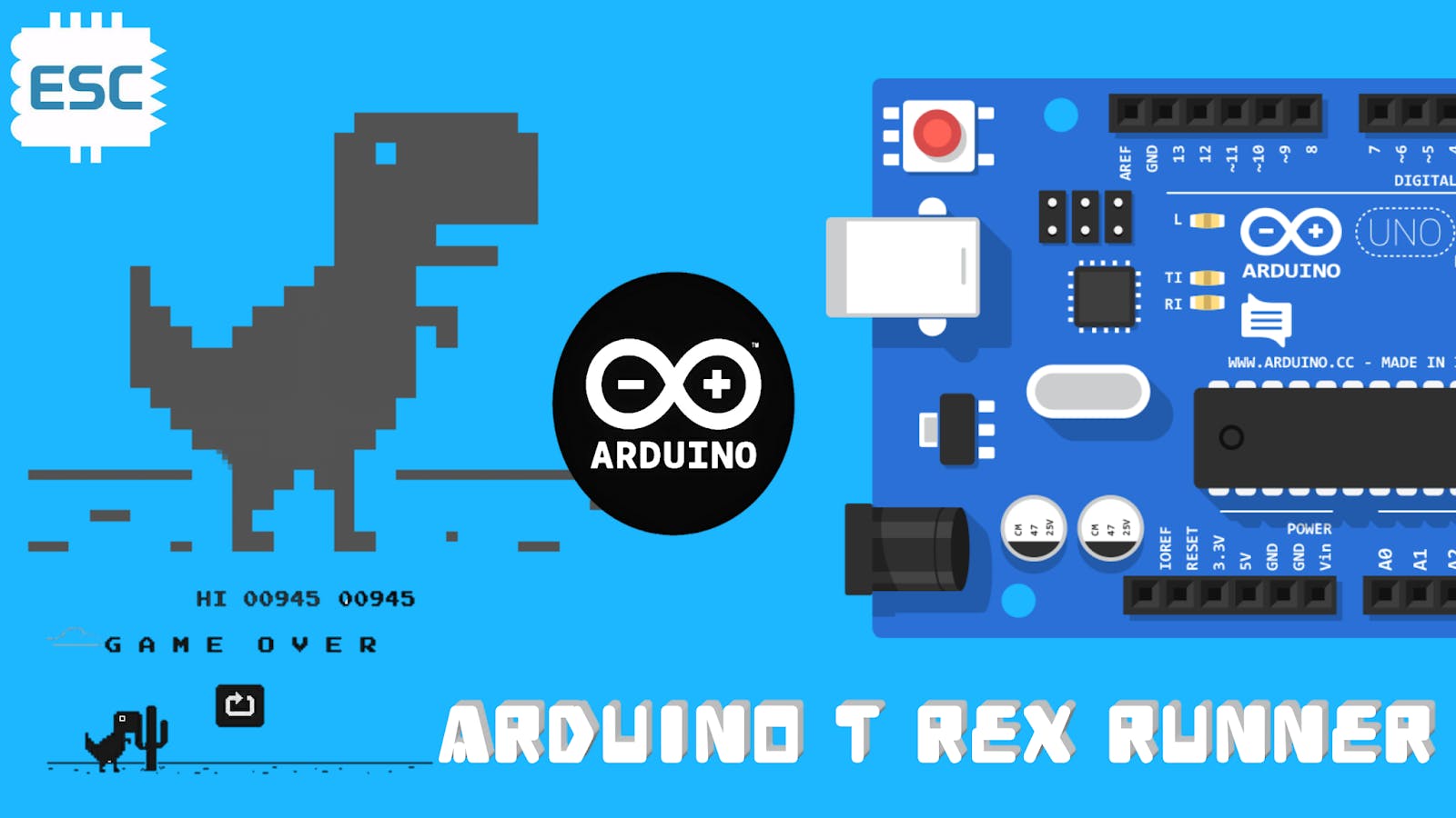 T-Rex Dinosaur Game on Arduino With Tinkercad 
