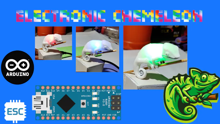 Colour changing electronic chameleon