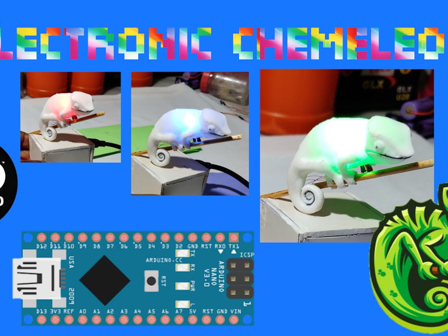 Colour changing electronic chameleon