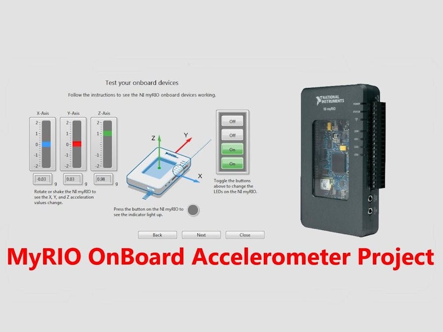 NI MyRIO Labview OnBoard Accelerometer Project
