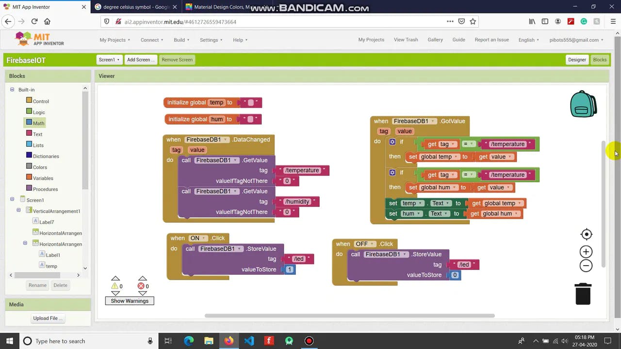 iot using firebase and nodemcu