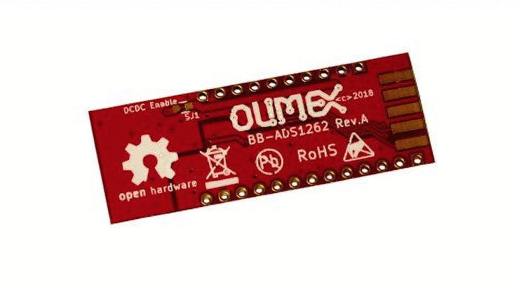 Olimex BB-ADS1262 Offers 10-Channel Low-Noise Low-Drive 32