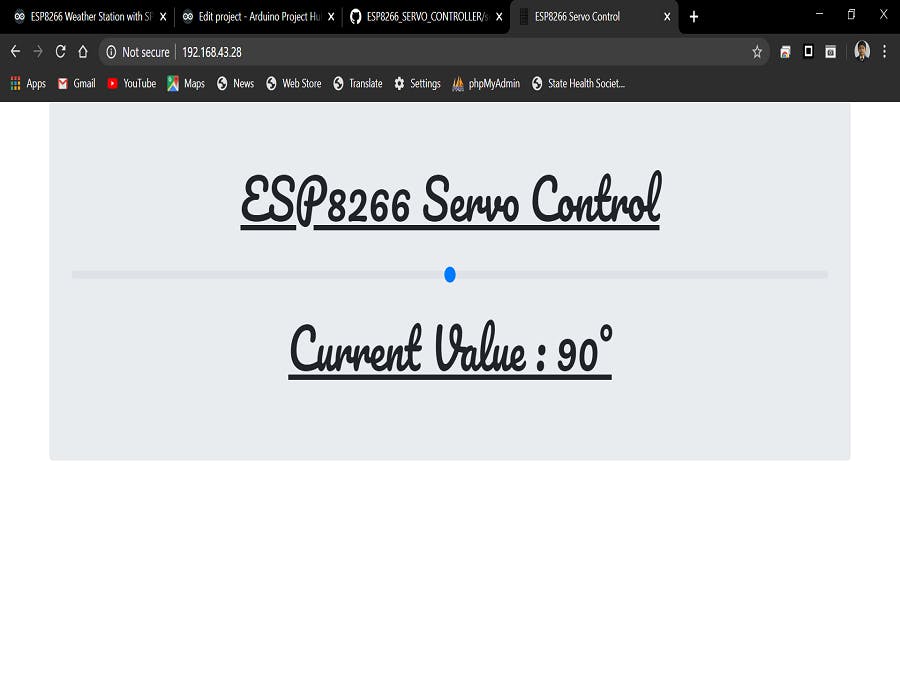 ESP8266 Servo Controller