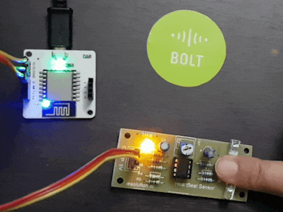 Heart rate monitor using Embware sensor and Bolt wifi module