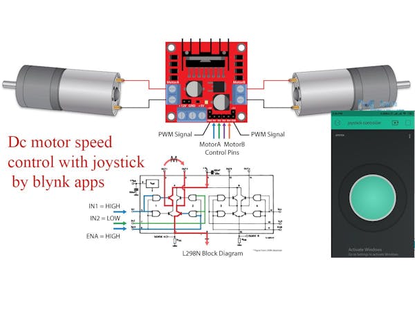 Dc Motor Speed Control With Joystick By Blynk Apps Part 1 Arduino Project Hub