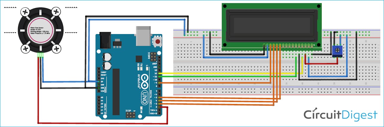 Water Flow Rate And Volume Measurement Using Arduino In Arduino Project Hub