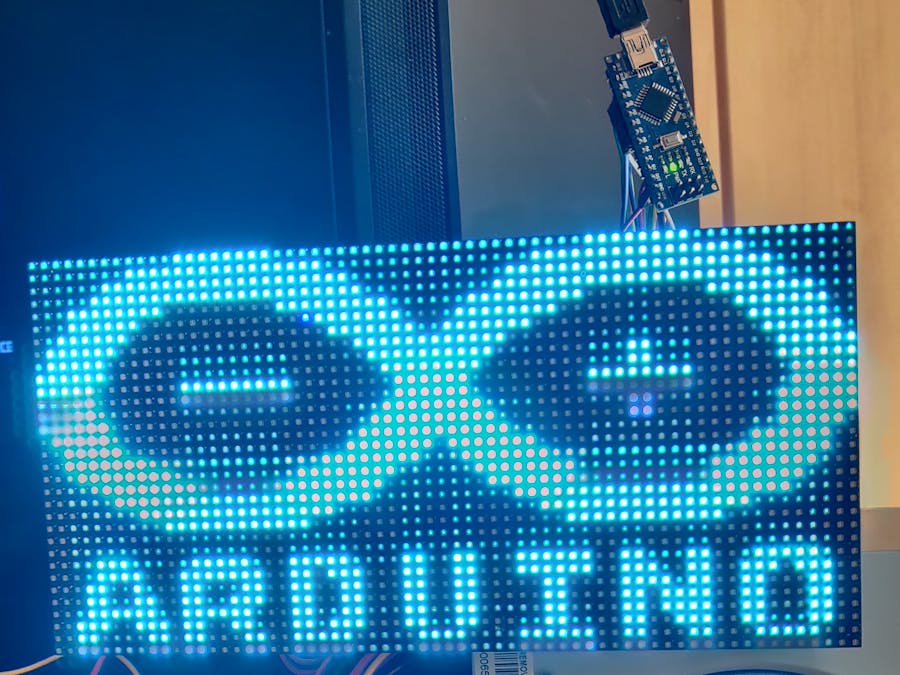 Running a 32x64 RGB LED Panel with only an Arduino Nano 