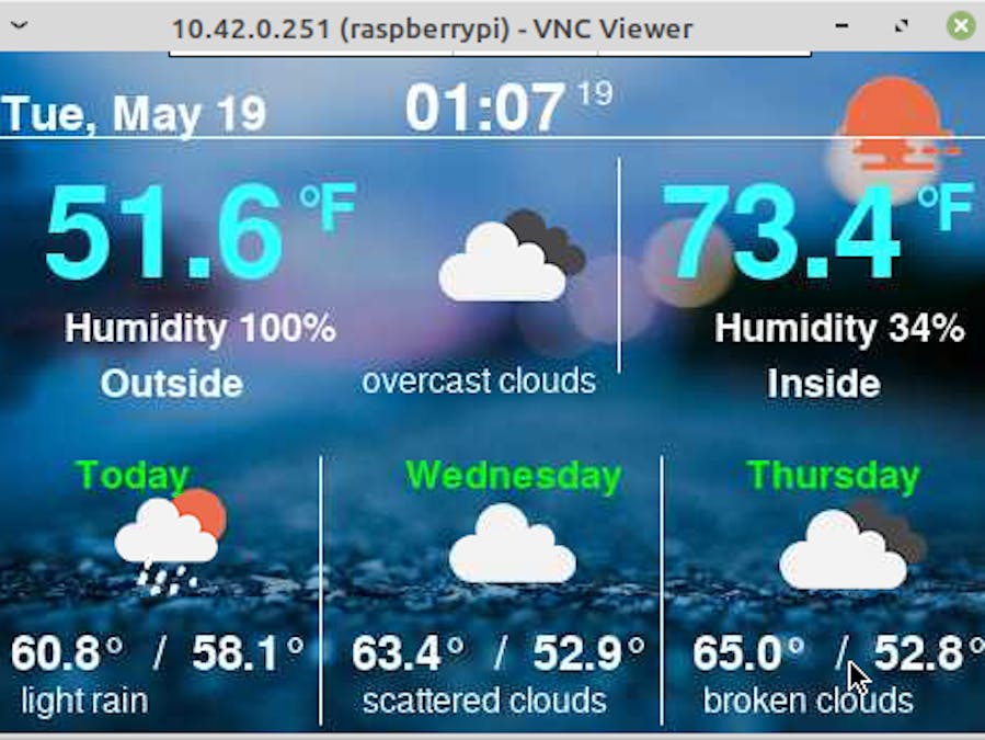 Raspberry pi open-weather display