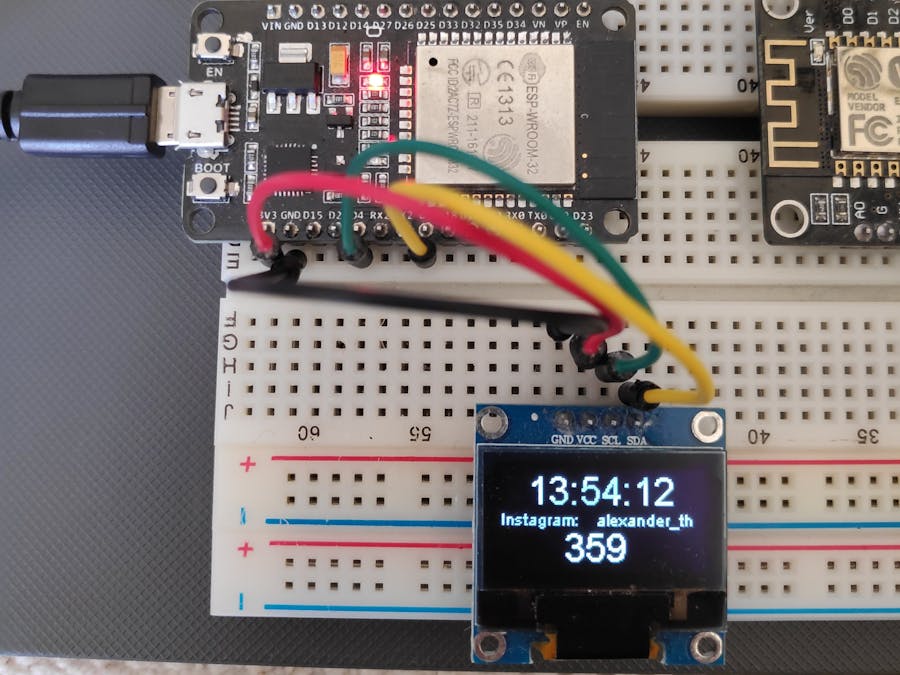 Instagram Followers Counter With ESP32 and OLED Display